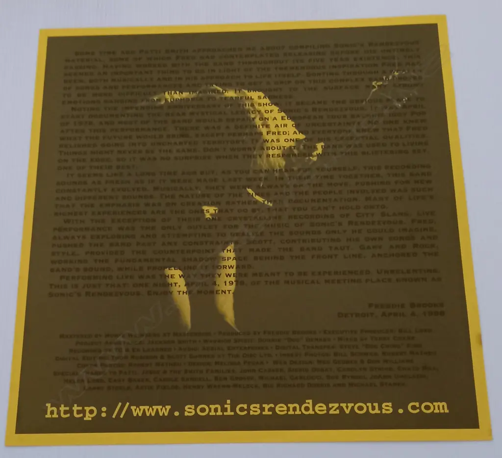 Sonic's Rendezvous Band, Sweet Nothing Image 1++